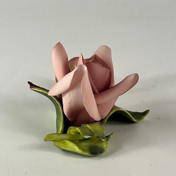 Enesco Porcelain Dusty Pink Rose Flower Figurine 2" CHIPPED Forever Gift Bisque - Picture 4 of 10